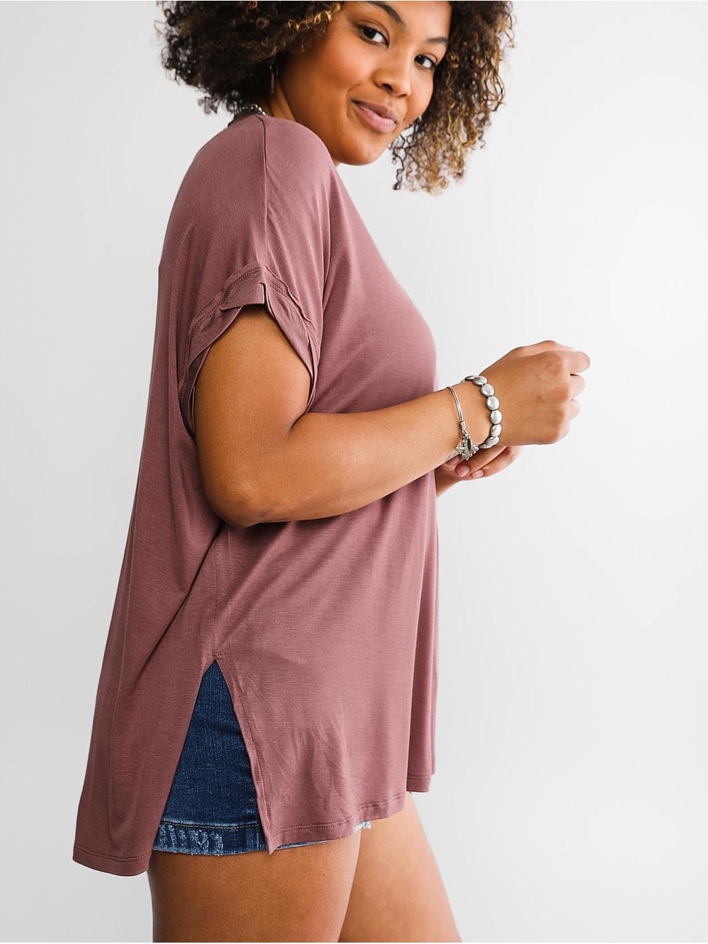 Soft Plum Oversized Top